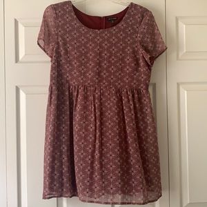 A pretty burgundy As U Wish dress.